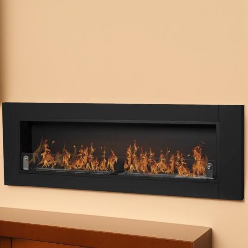 CHEMINEE ETHANOL Luxe inox noir, 190 cm, 2 brûleurs, 16 Kw