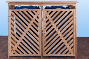 CONTAINER pour 2 poubelles, en bois massif