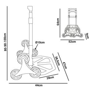 DIABLE à 6 roues pour escalier, en aluminium