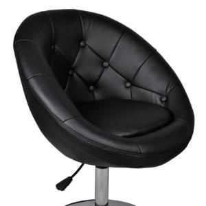 Fauteuil lounge rétro capitonné, noir