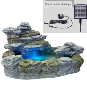 FONTAINE de jardin lumineuse, 4 variantes, alimentation électrique et solaire