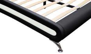 Lit en cuir 180 x 200 noir avec matelas
