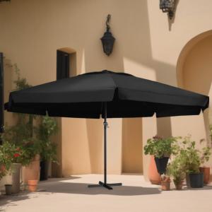 PARASOL aluminium, XXL 600 cm de diamètre, noir