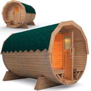 SAUNA extérieur en épicéa massif, complet avec four