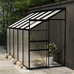 Serre de jardin 4 m²  adossable en polycarbonate et aluminium