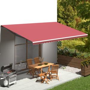 STORE BANNE 5 x 3 m, manuel, rouge bordeaux