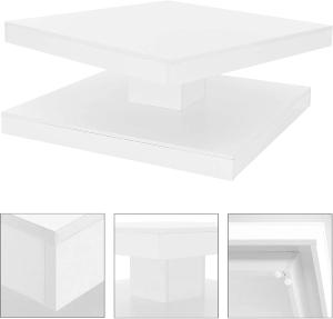 TABLE basse, pivotante, 80 cm, blanche, modèle SAMSON