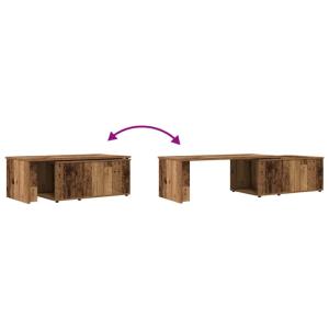 TABLE basse 150 cm, coulissante en bois, coloris vieux bois
