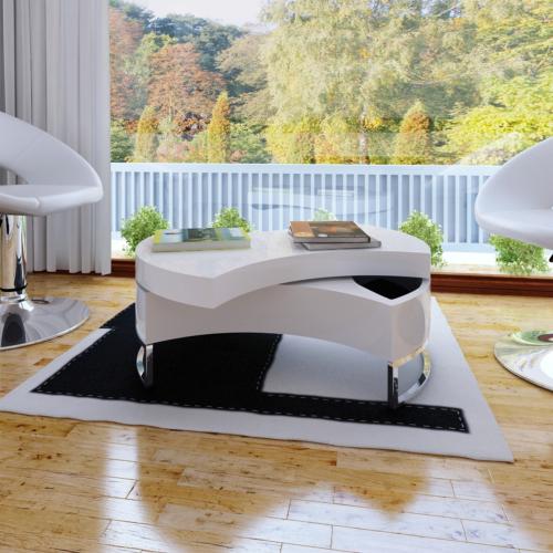 TABLE basse pivotante, 80 cm, blanche, modèle URBAN