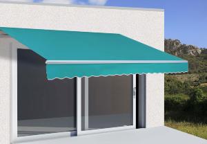 Toile rechange store banne 450 x 300 cm, bleu turquoise