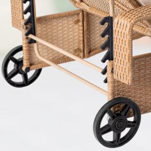 BAIN de soleil, transat en resine tressée, beige