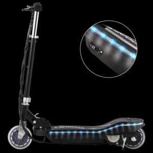 TROTTINETTE électrique 120 W, pliable rouge ou noir, avec éclairage LED