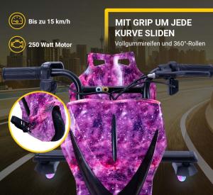 TROTTINETTE DRIFT électrique, 250 W, avec LEDS, violet