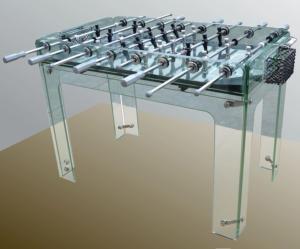 Baby-Foot Design CRYSTAL 90 en Verre Trempé – 90 kg – Barres Télescopiques