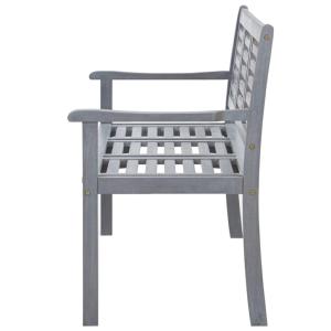 Banc de jardin en bois massif eucalyptus gris, 2 personnes