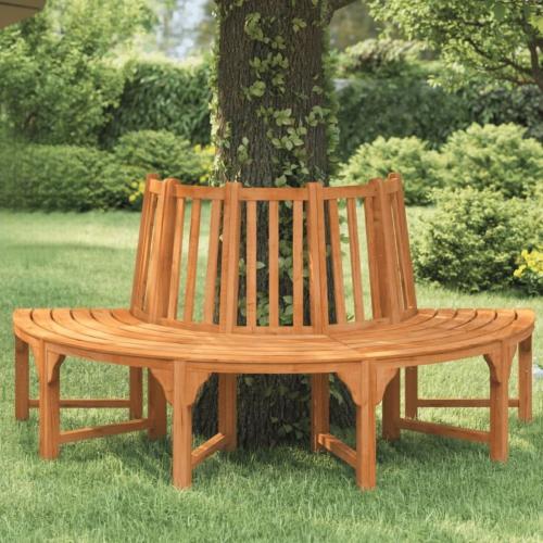 Banc de jardin en bois exotique, demi tour d'arbre, 210 cm