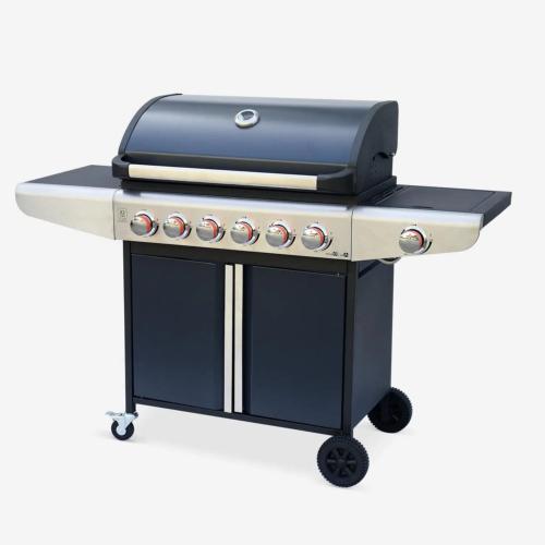 BARBECUE gaz, avec plancha 7 brûleurs inox, modèle CANBERA