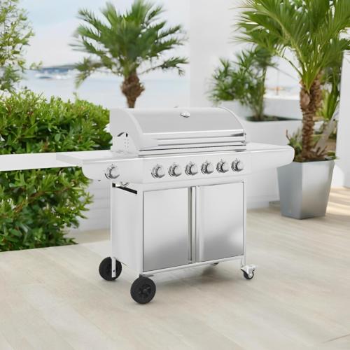 Barbecue Gaz Inox 7 Brûleurs BRICE XL avec Brûleur Latéral