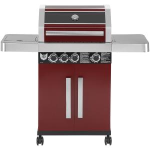 BARBECUE de luxe INOX 4 brûleurs, rouge