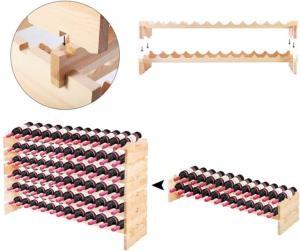 CASIER A VIN 144 bouteilles, largeur 120 cm, bois massif, 7 modèles