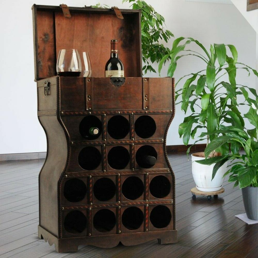 ETAGERE pour rangement bouteilles, teinte rustique colonial