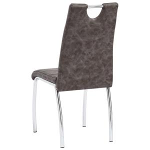 CHAISES salle à manger, similicuir marron, lot de 4