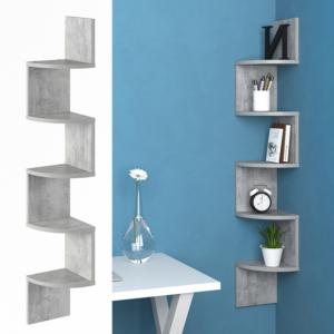 ETAGERE d'angle, 125 cm, gris béton