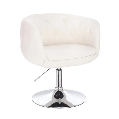 Fauteuil Design Club confort, cuir textile blanc