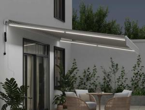 STORE BANNE 6 x 3.5 m, manuel, éclairage LED, toile 10 coloris