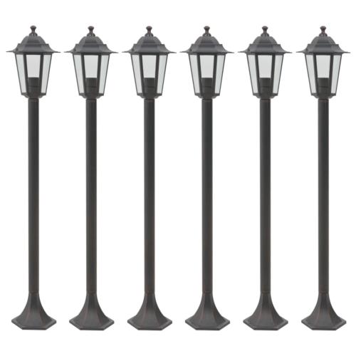 LAMPADAIRES jardin aluminium, lot de 6, coloris blanc, vert ou bronze