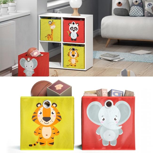 Lot de 2 Boîte de Rangement Jouet Enfant, Pliable Caisse Rangement