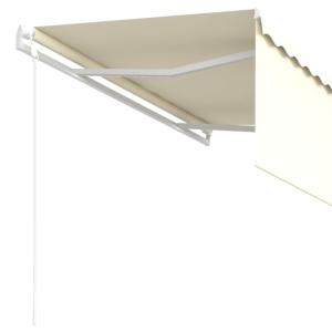 STORE BANNE 400 x 300 cm avec auvent, motorisé, éclairage LED, détecteur de vent, crème