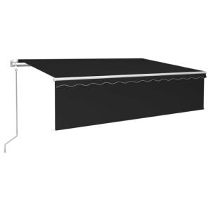 STORE BANNE 600 x 300 cm avec auvent, motorisé, éclairage LED, détecteur de vent, anthracite
