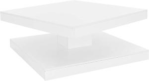 TABLE basse, pivotante, 80 cm, blanche, modèle SAMSON