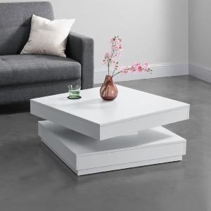 TABLE basse pivotante, modèle ATON, blanche