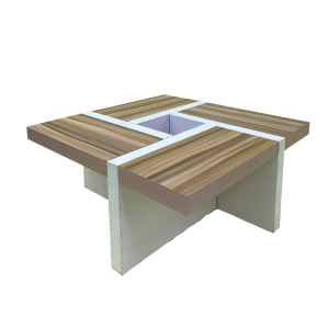 TABLE basse design, modèle OREGON, brun, support blanc
