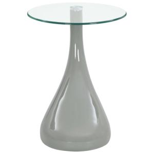 TABLE basse  en verre trempé et fibre de verre, gris brillant