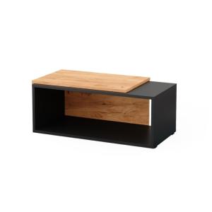 TABLE basse 80 cm, extensible, anthracite/chêne
