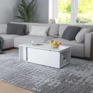 TABLE basse 150 cm, coulissante en bois, blanche