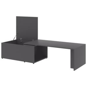 TABLE basse 150 cm, coulissante en bois, grise