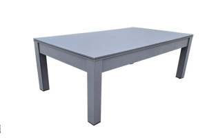 Table BILLARD/ping-pong, XXL 226 cm, grise, avec plateau salle à manger.