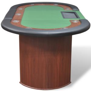 TABLE de POKER luxe, 2 couleurs de tapis, jusqu'à 10 personnes