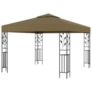 TONNELLE, gloriette de jardin 3 x 3 m, toit taupe