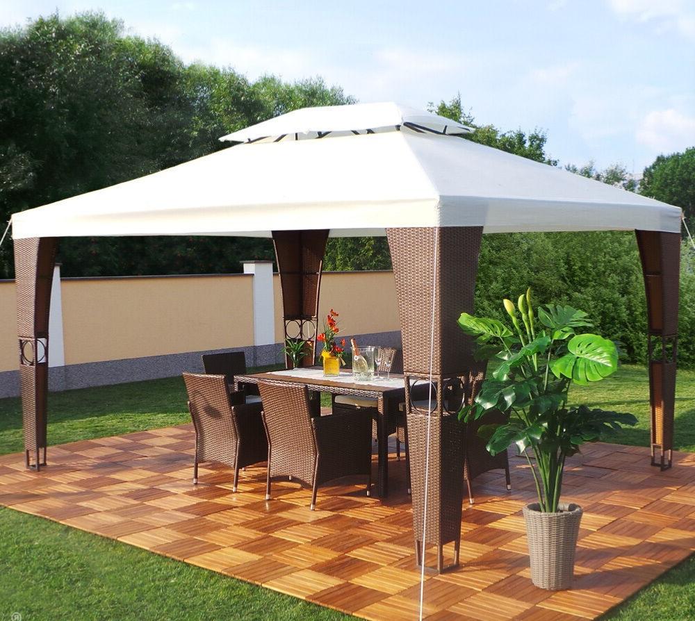 Tonnelle de jardin 3.5x3.5m avec éclairage LED et capteur solaire. Tente de  fête, Pavillon de Jardin, Chapiteau