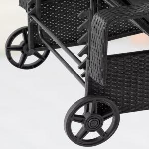 BAIN de soleil, transat en resine tressée, noir anthracite