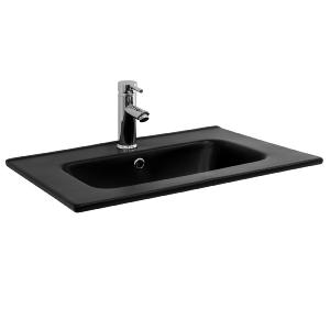 VASQUE encastrable céramique noir 61 cm, salle de bain.