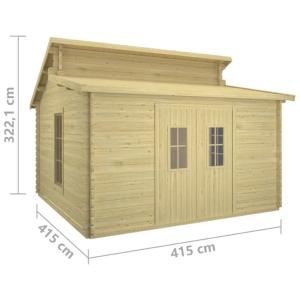 ABRI de jardin, bois massif 44 mm, surface 17 m² avec ou sans plancher, modèle ELION