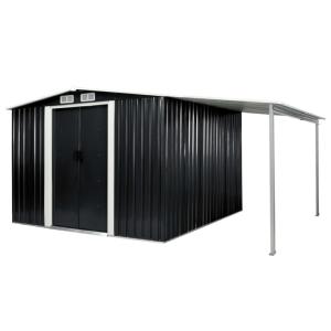 ABRI de jardin en métal galvanisé noir, 10 m²