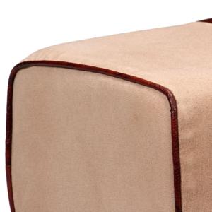 BANC, bois recouvert cuir de chèvre, 120 cm