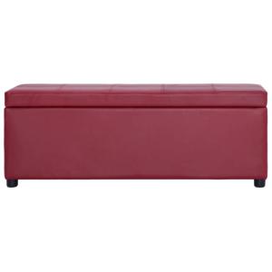 Banc coffre de rangement, 120 cm, rouge/bordeaux
